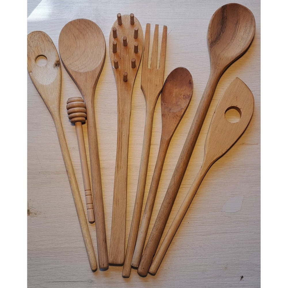 Wooden Spoons Vintage Farmhouse Utensils Primitive Great For Crock Pots